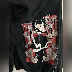 Omocat black hoodie with knife graphic